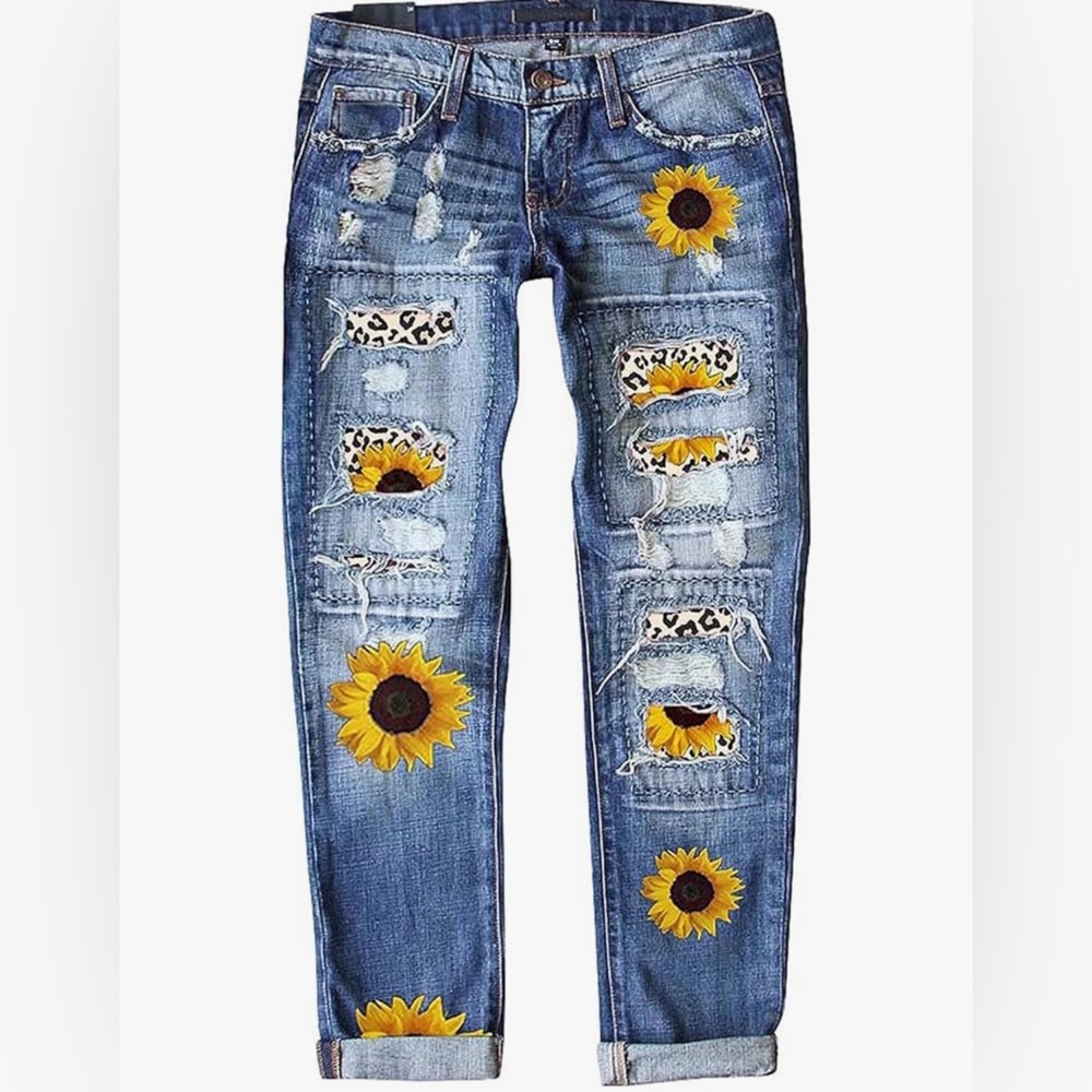 Sunflower Patch Distressed Jeans( Too Big For Me - image 1